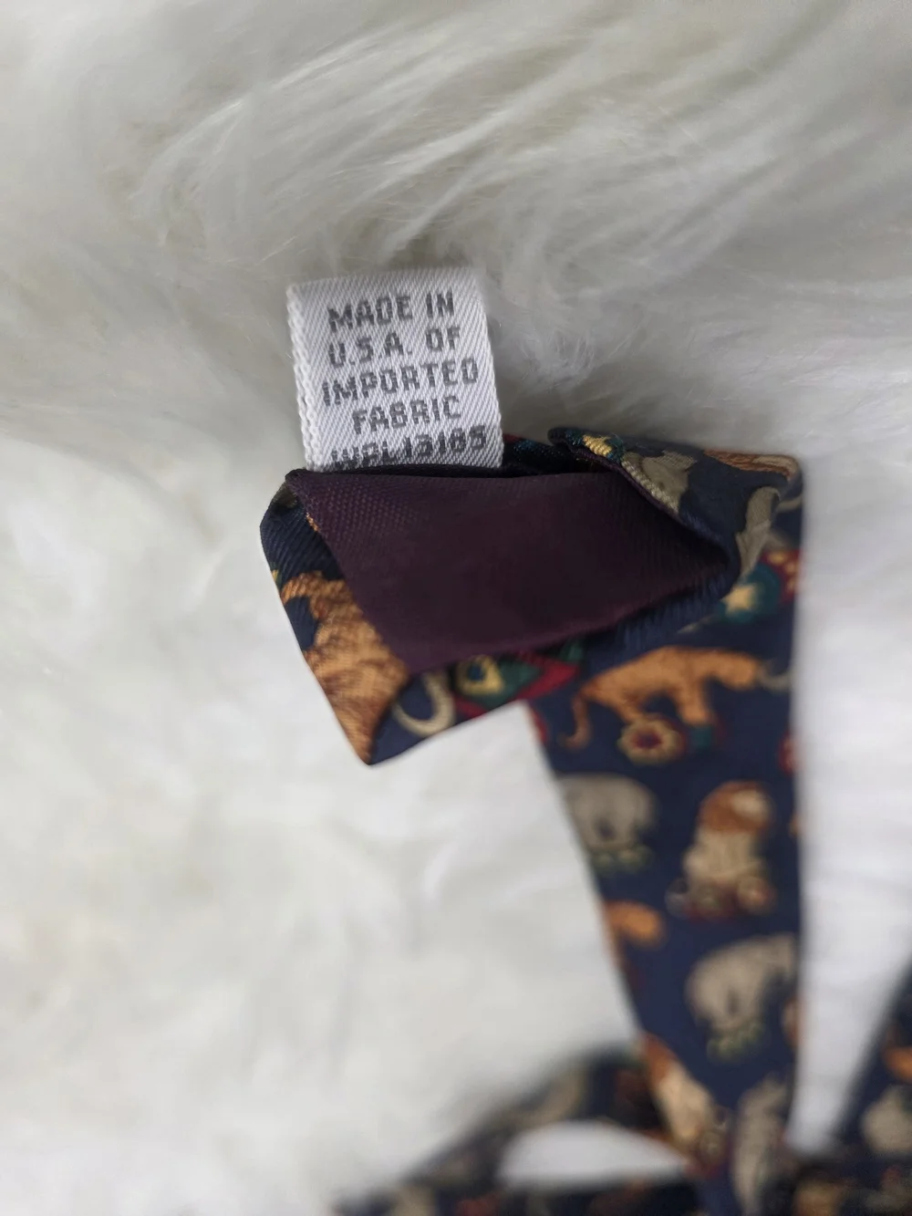 Pierre Cardin Navy Tie with Circus Animal Motif